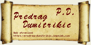 Predrag Dumitrikić vizit kartica